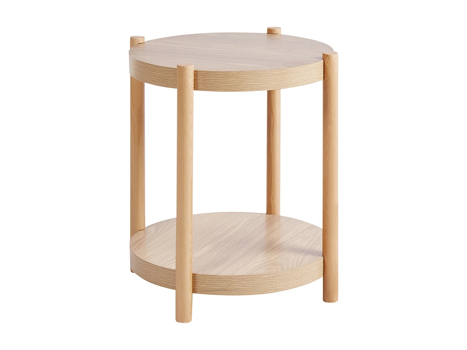 Bout de canapé rond scandinave bois clair – LUNDA