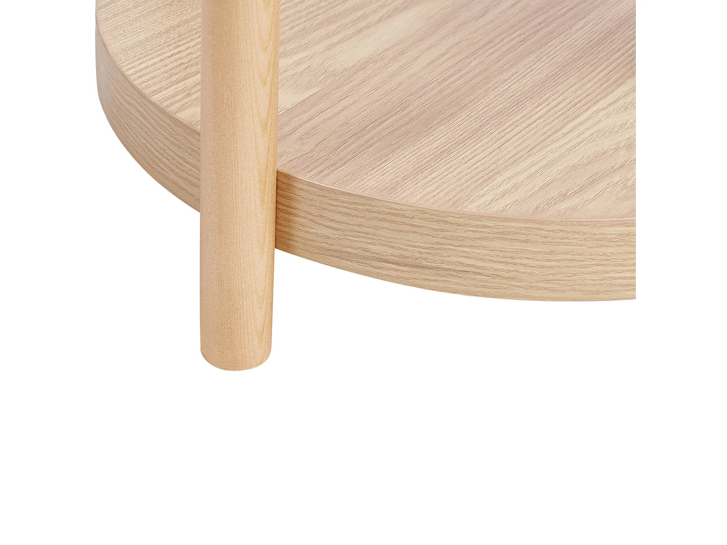 Bout de canapé rond scandinave bois clair – LUNDA