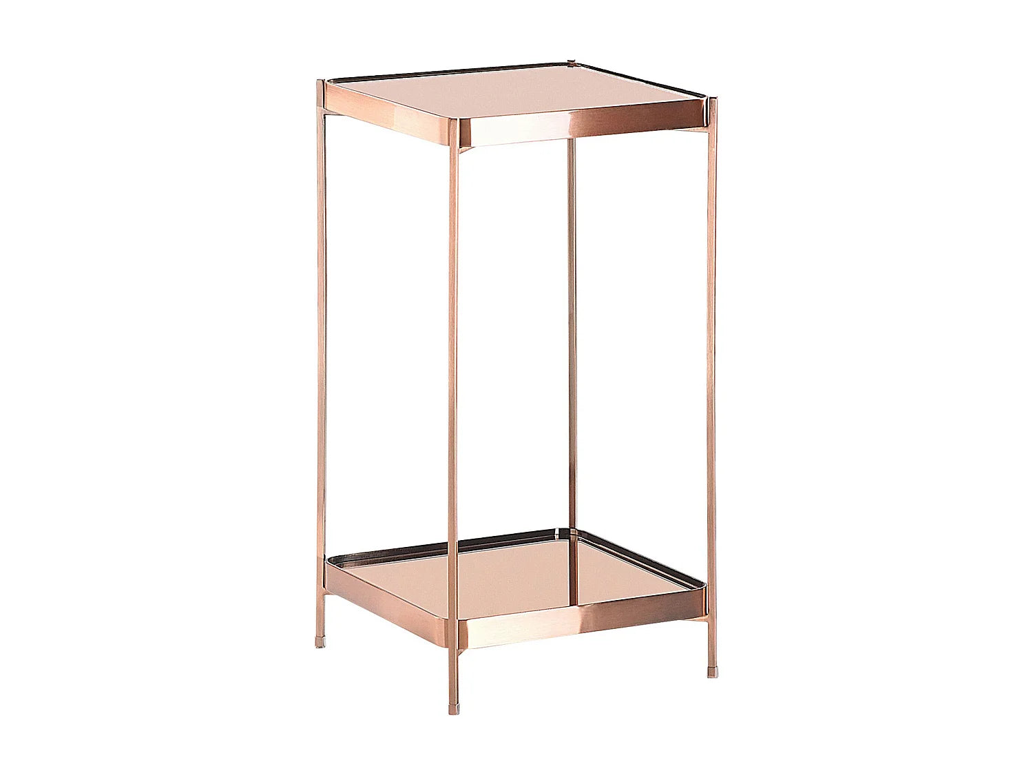 Bout de canapé en verre miroir cuivré – LUNEA