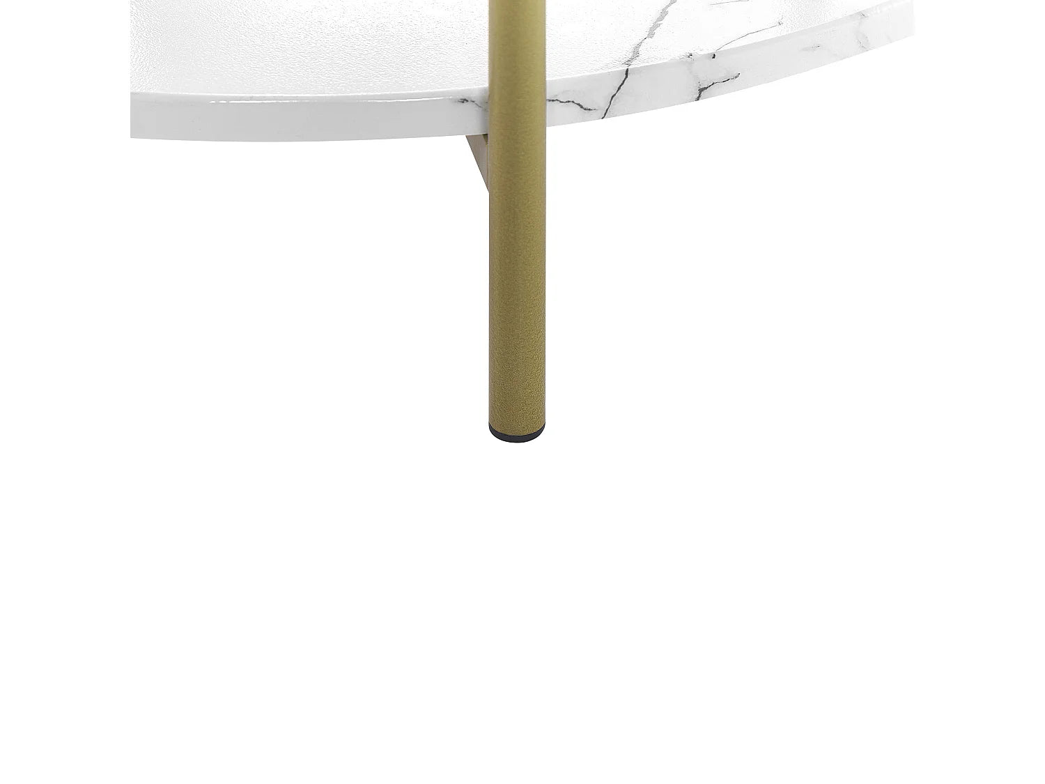 Bout de canapé rond effet marbre blanc doré – MARLO