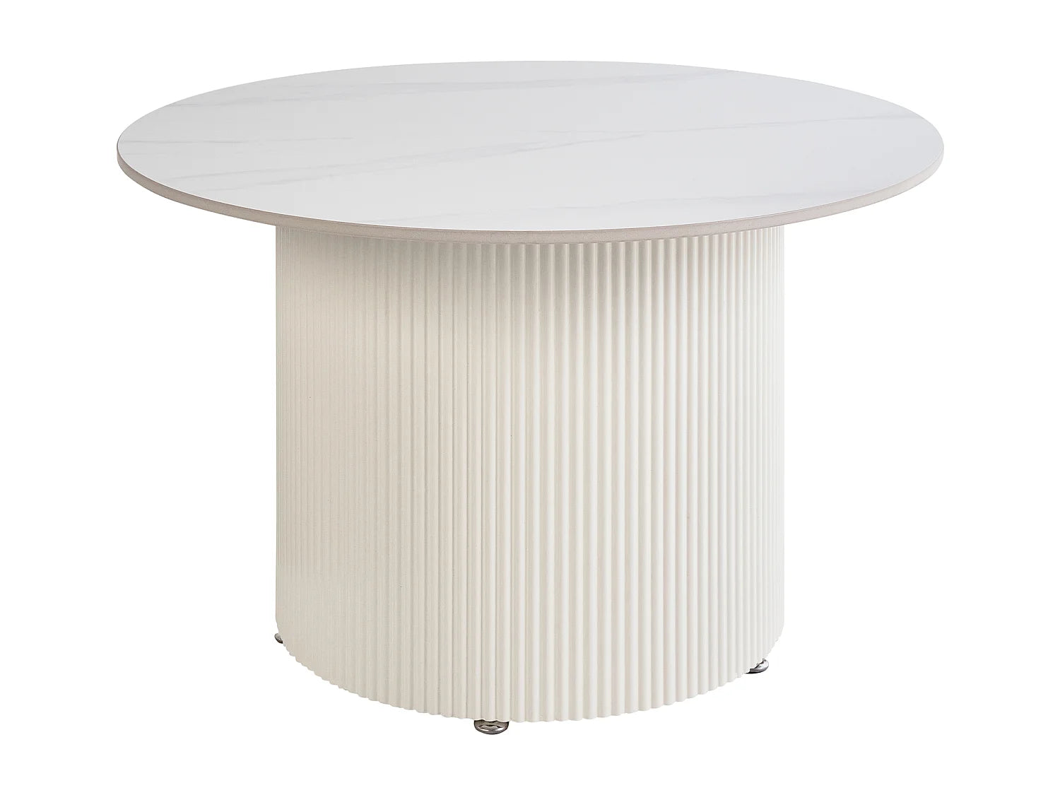 Bout de canapé rond céramique beige clair – LEONESS