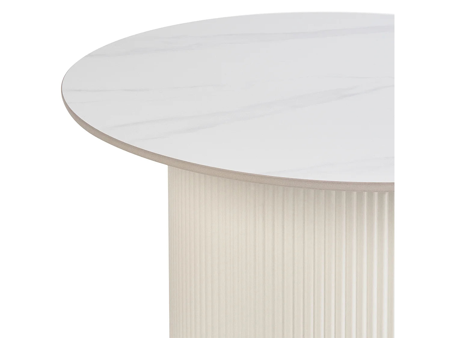 Bout de canapé rond céramique beige clair – LEONESS