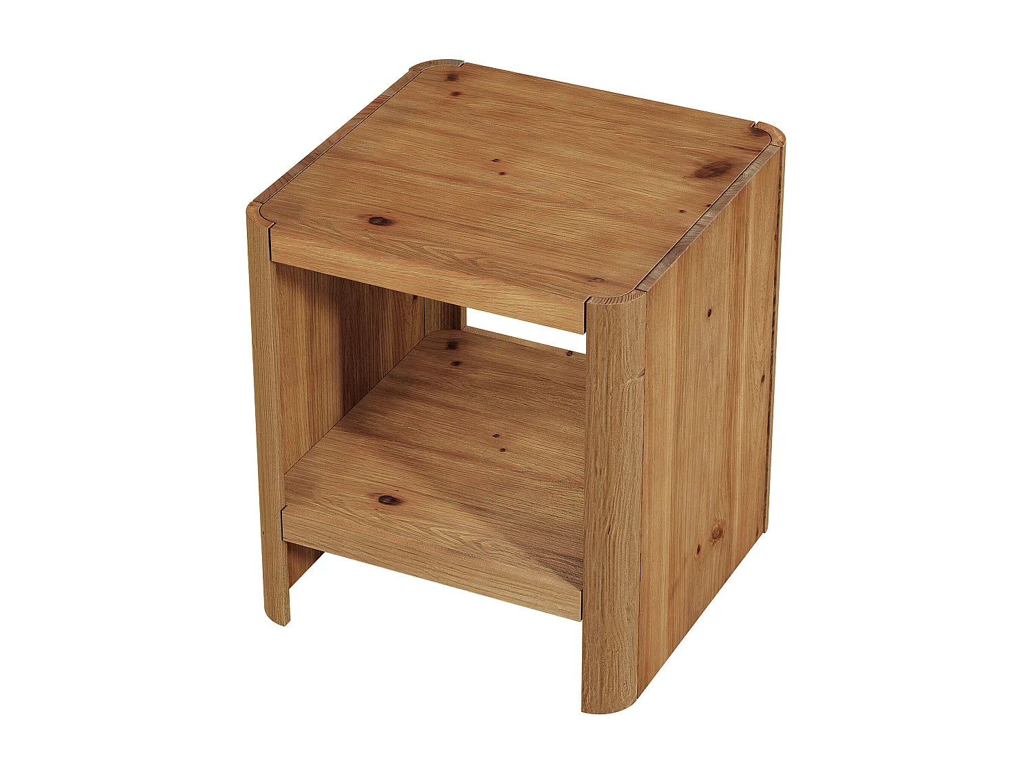 Bout de canapé 2 niveaux bois massif marron – BORGEN