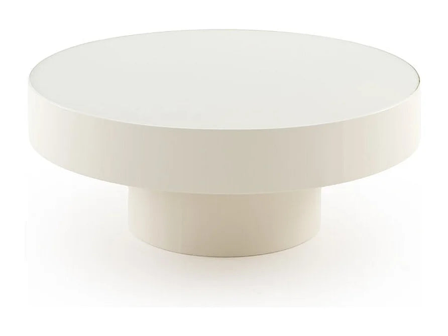 Bout de canapé verre crème et métal – LUMINA