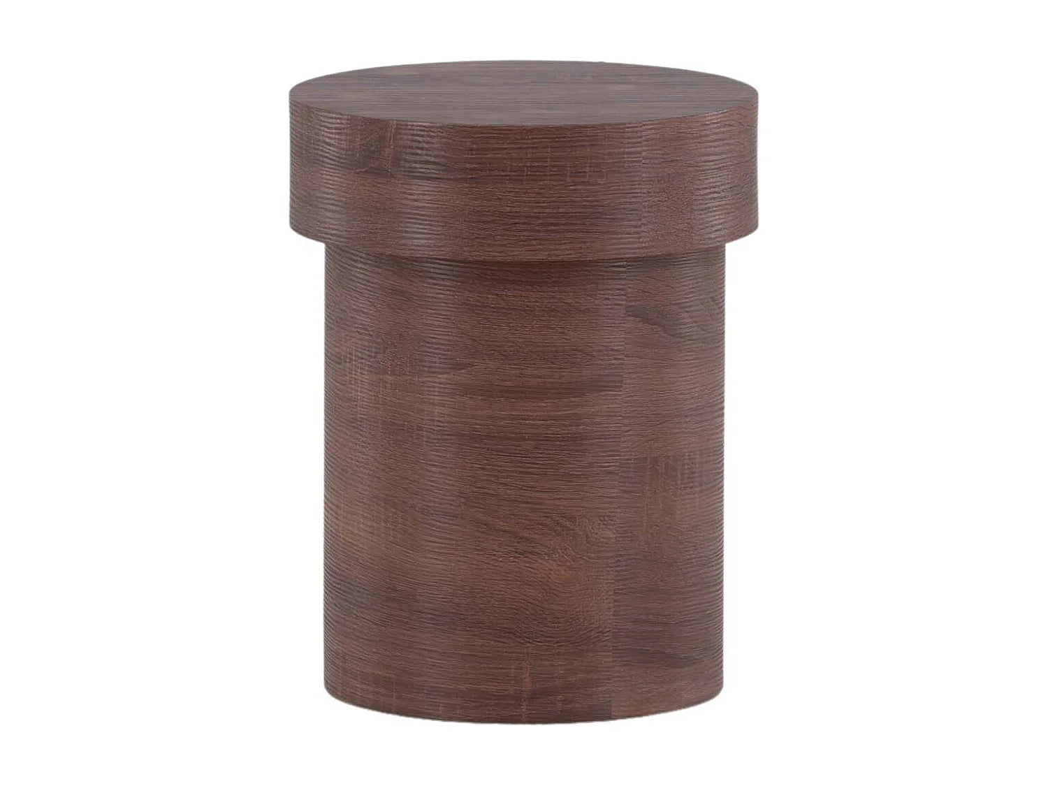 Bout de canapé cylindrique en bois marron – MALVA