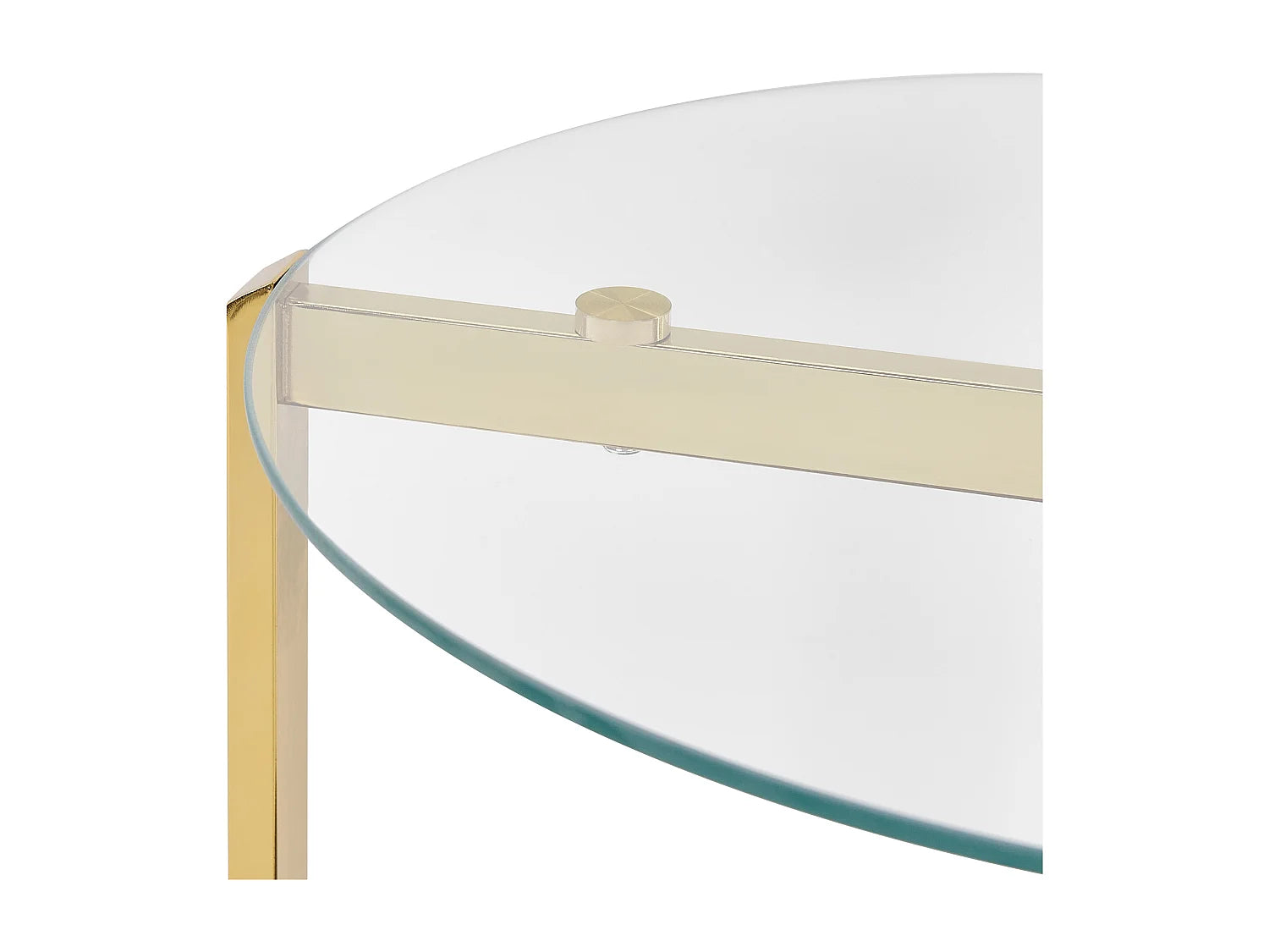 Bout de canapé rond verre et métal doré – LOVELL