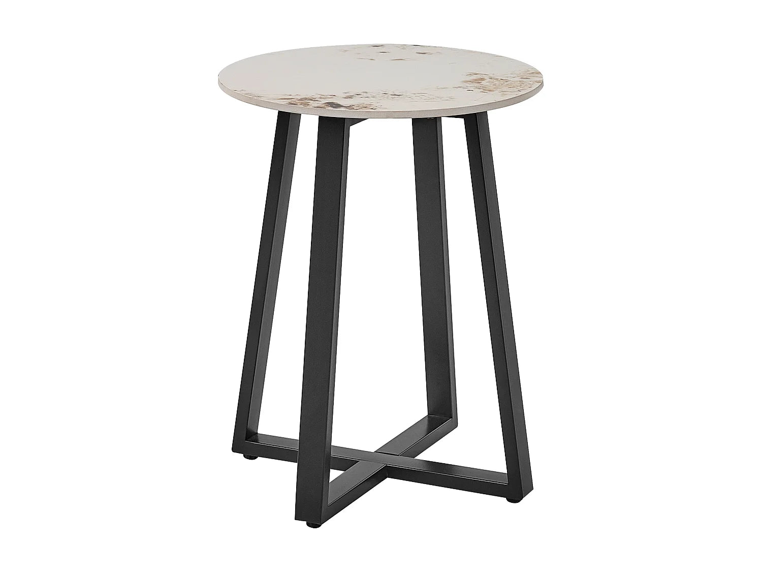 Bout de canapé rond céramique effet marbre noir – MARÉA