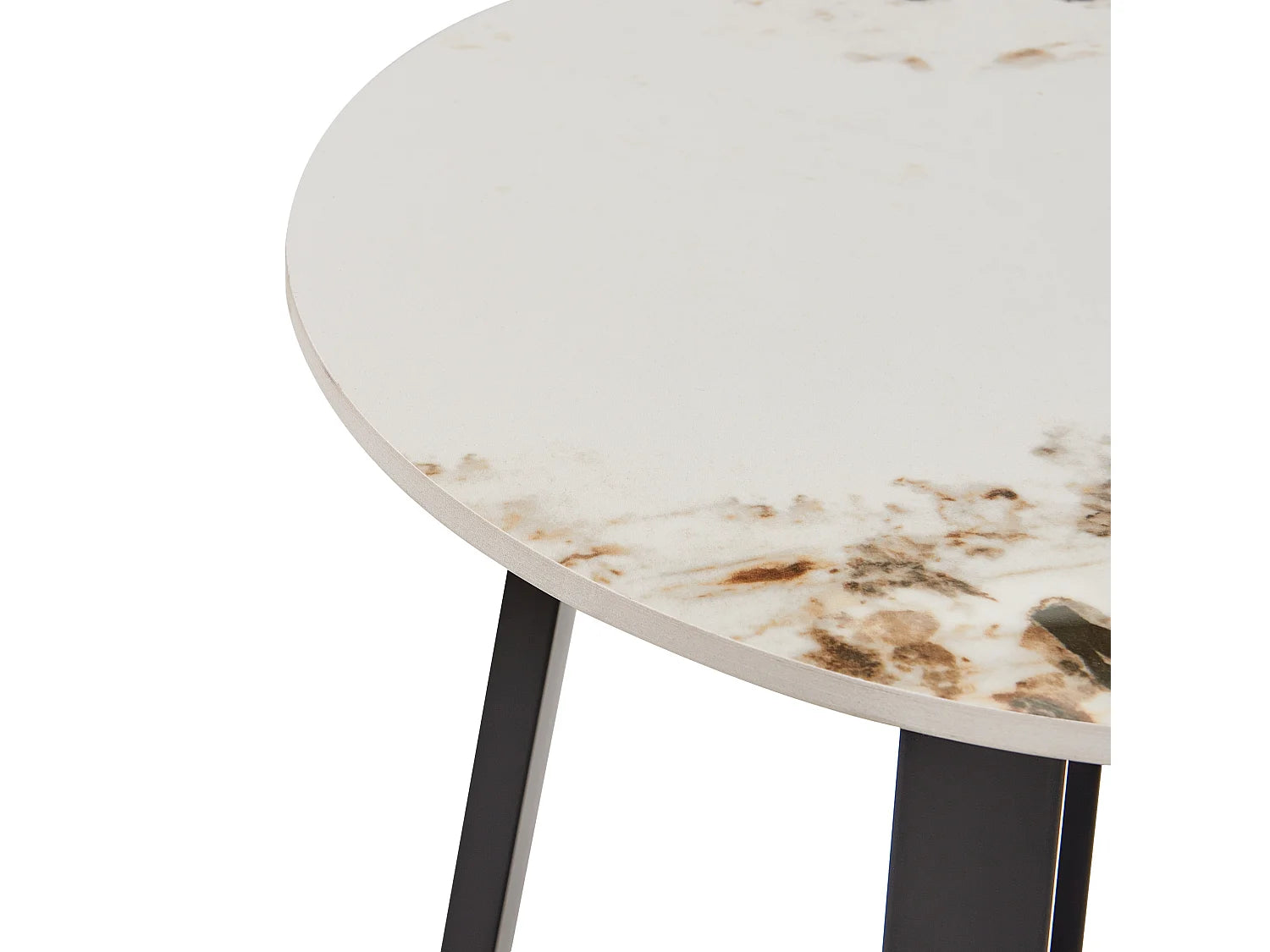 Bout de canapé rond céramique effet marbre noir – MARÉA