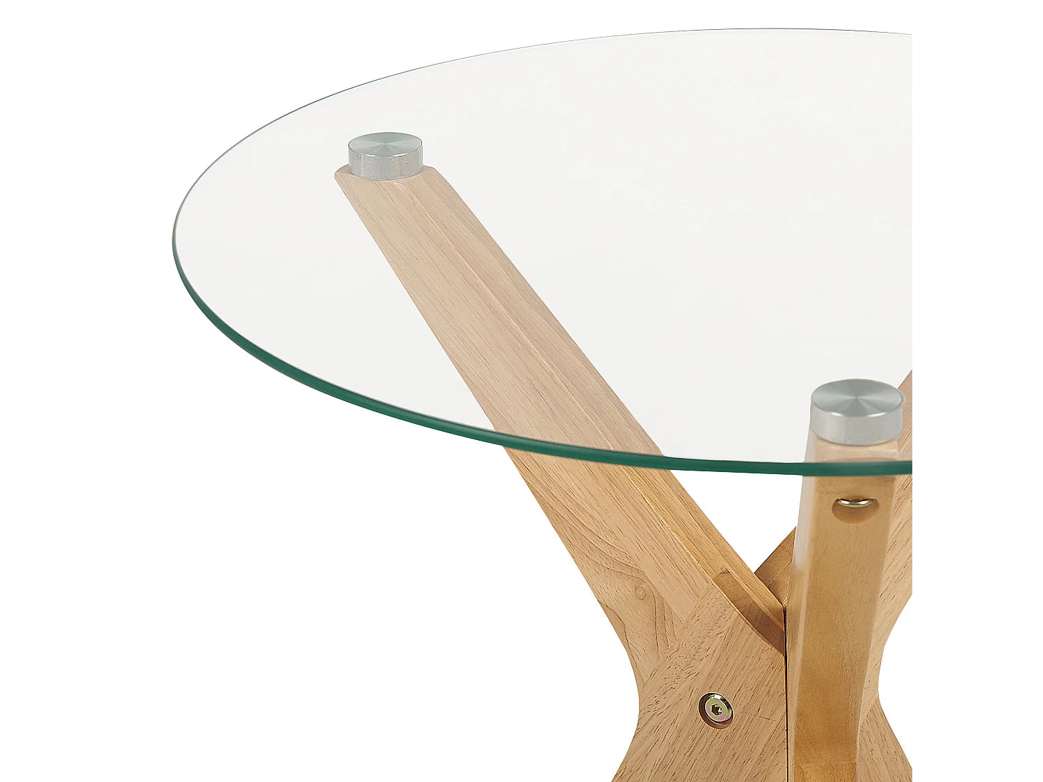 Bout de canapé rond plateau verre transparent – VALLEY