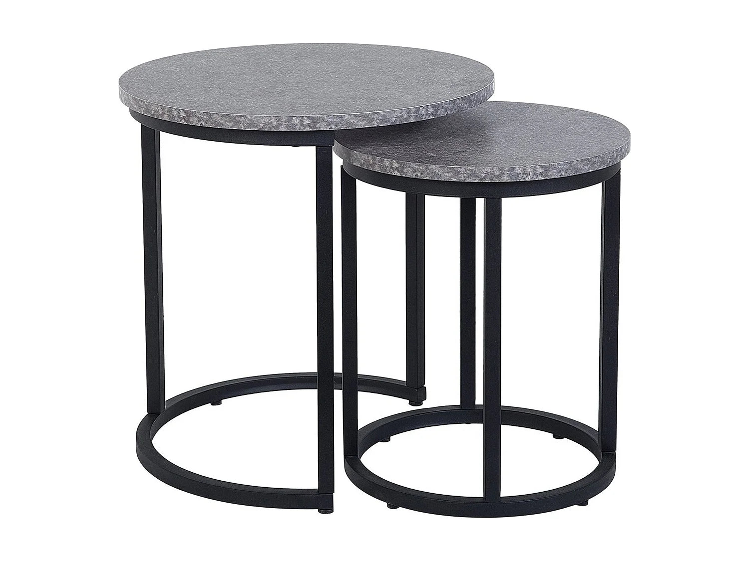 Bout de canapé effet béton gris pieds métal – DIXANA