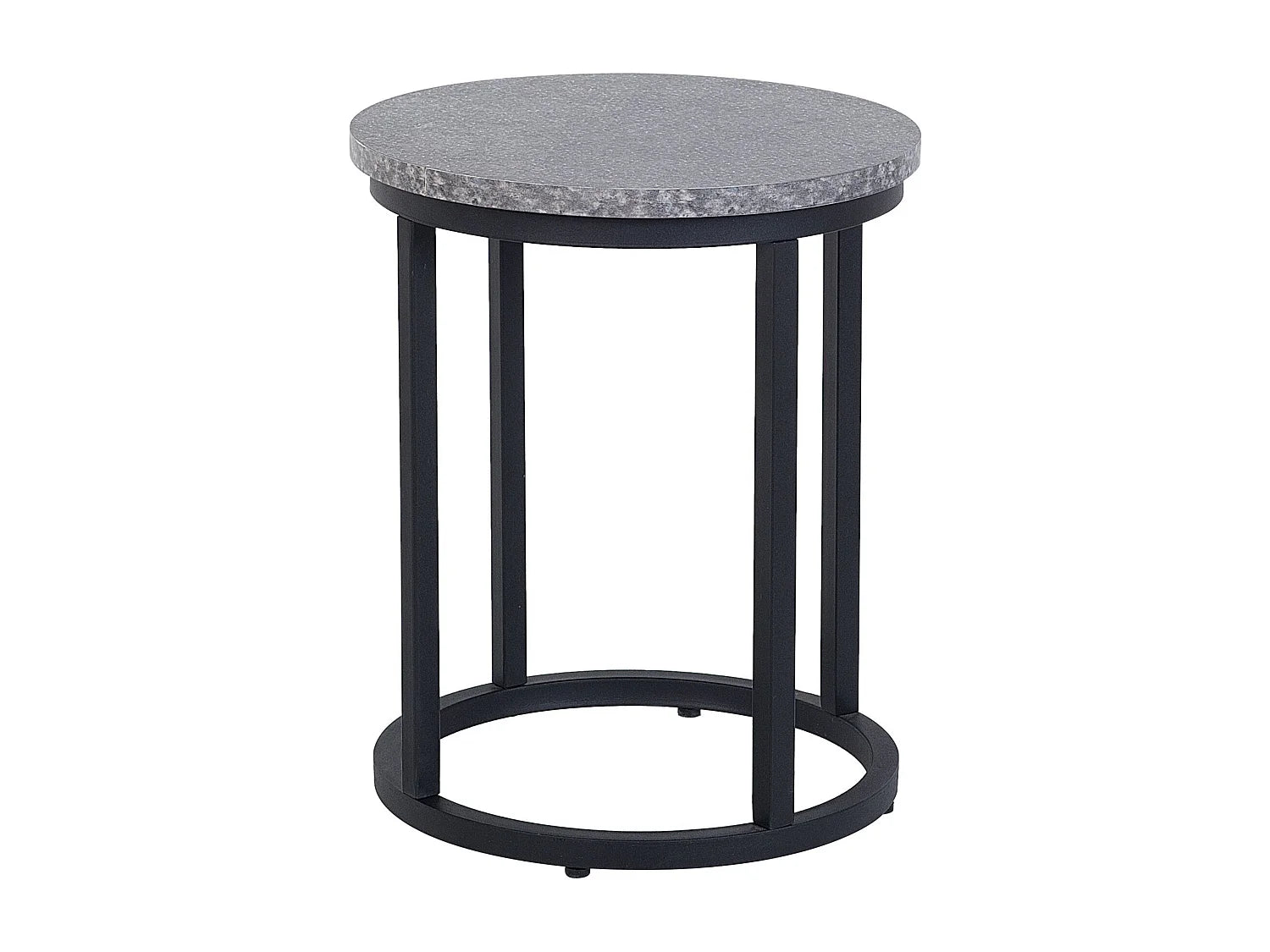 Bout de canapé effet béton gris pieds métal – DIXANA