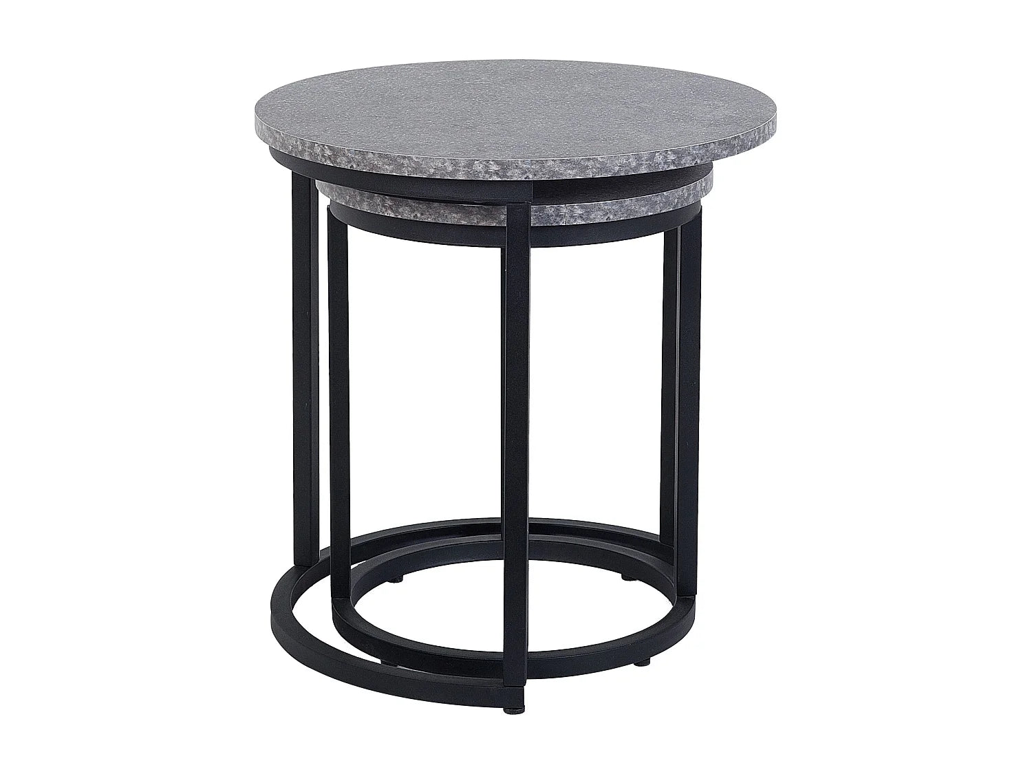 Bout de canapé effet béton gris pieds métal – DIXANA