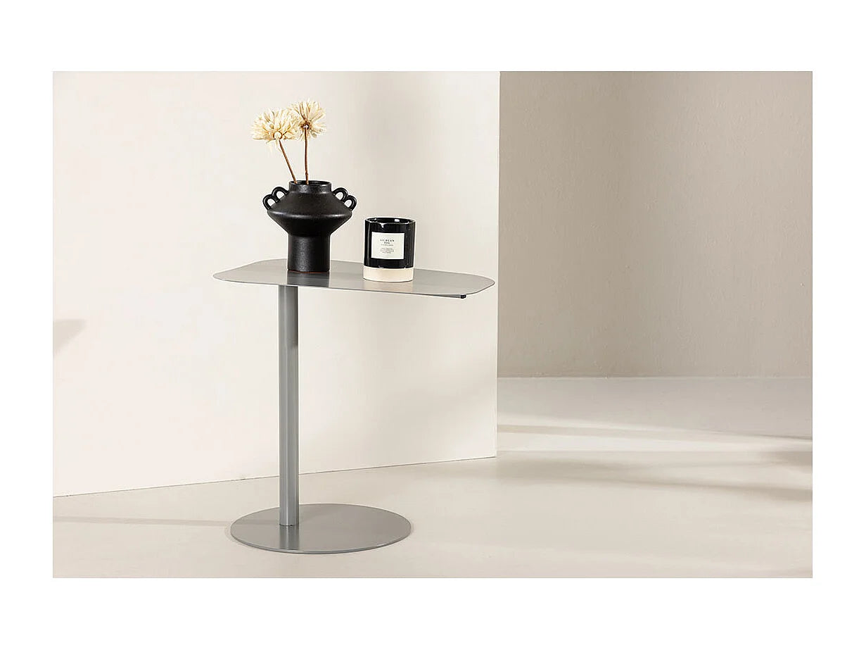 Bout de canapé d'angle ovale en acier gris – FJORD