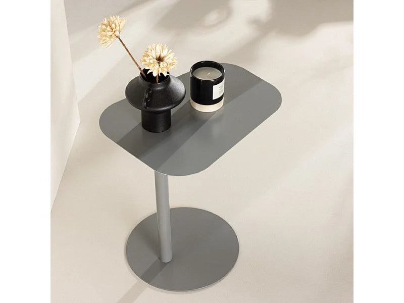 Bout de canapé d'angle ovale en acier gris – FJORD