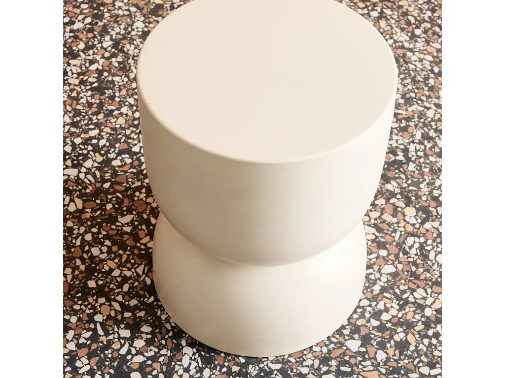 Bout de canapé rond en métal crème – MADYS