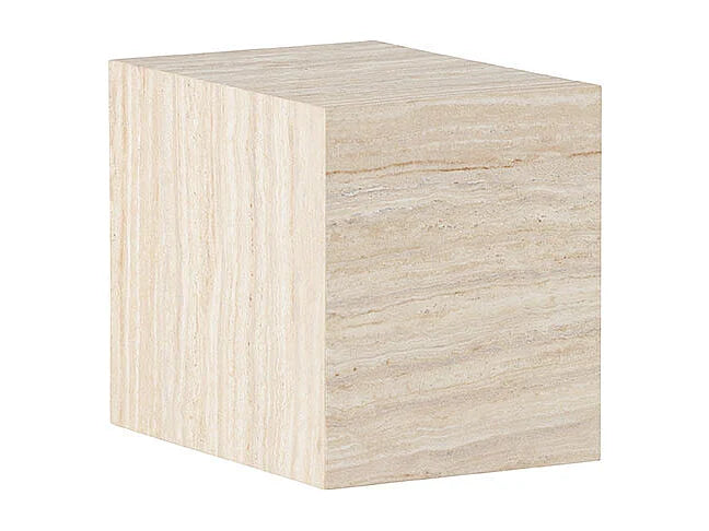 Bout de canapé effet travertin beige – PIETRA