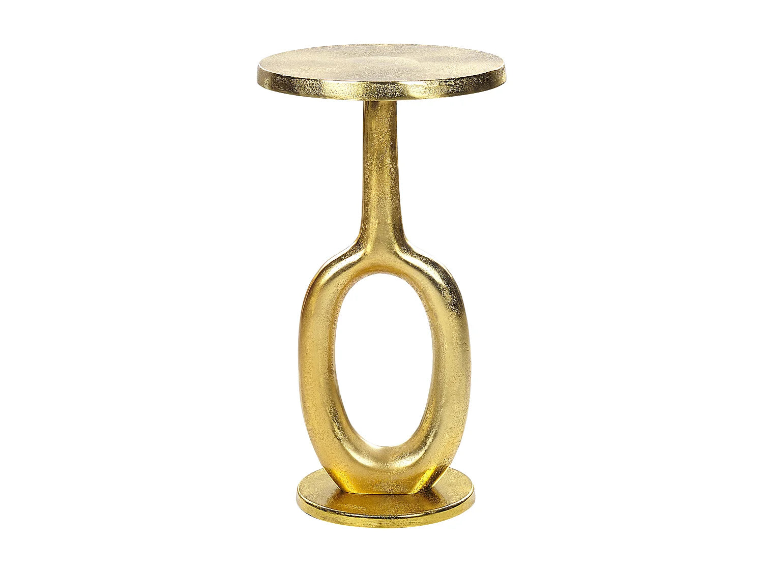 Bout de canapé rond en métal doré brillant – RETIVA