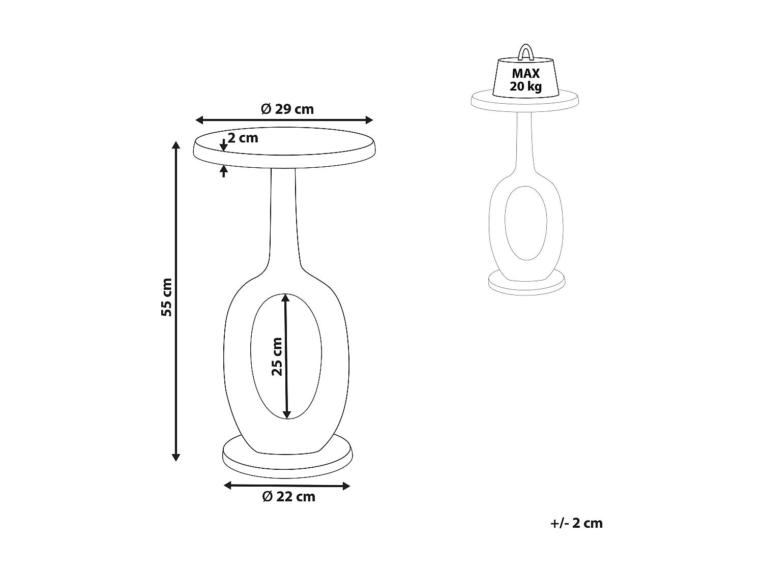 Bout de canapé rond en métal doré brillant – RETIVA