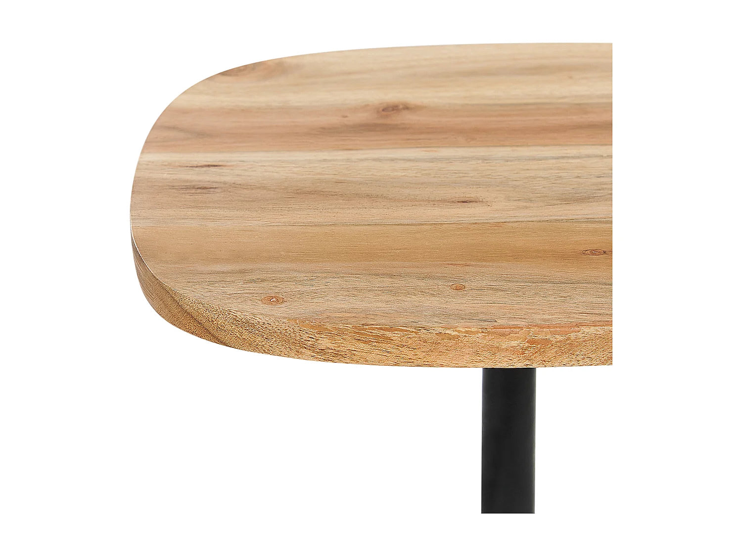 Bout de canapé rond bois et métal blanc – LUMINA