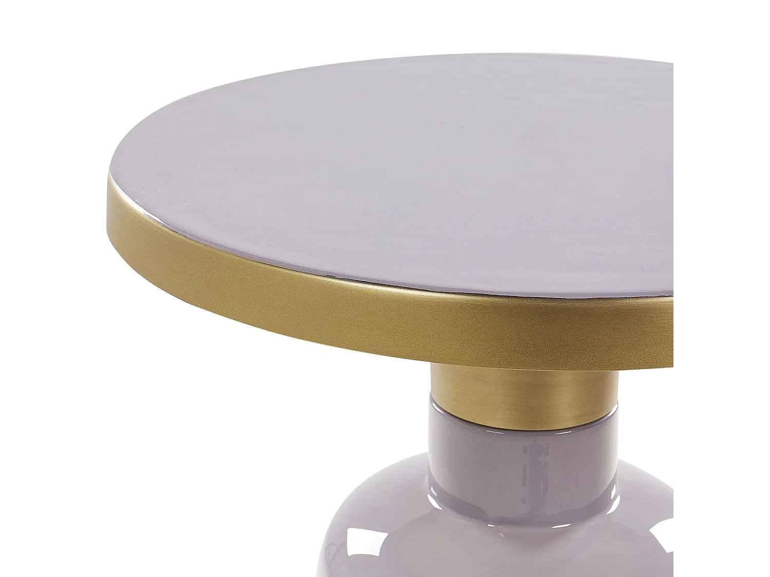 Bout de canapé rond en métal violet brillant – LILA