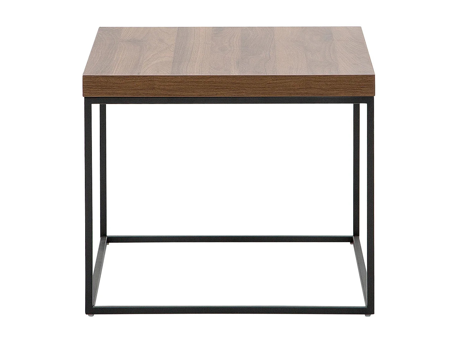 Bout de canapé carré imitation bois foncé – DELARA