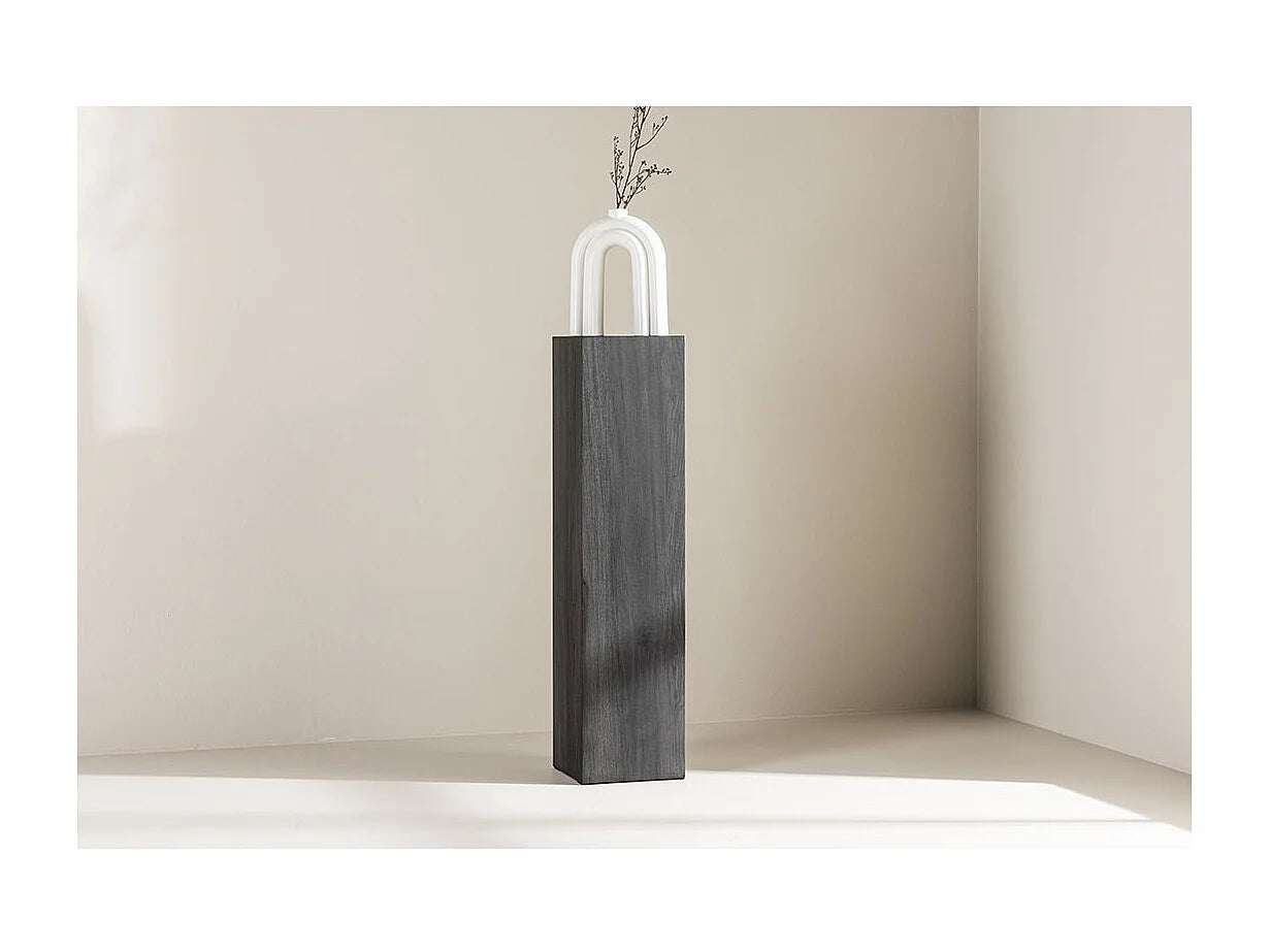 Bout de canapé d'angle piédestal noir MDF – OBELIA
