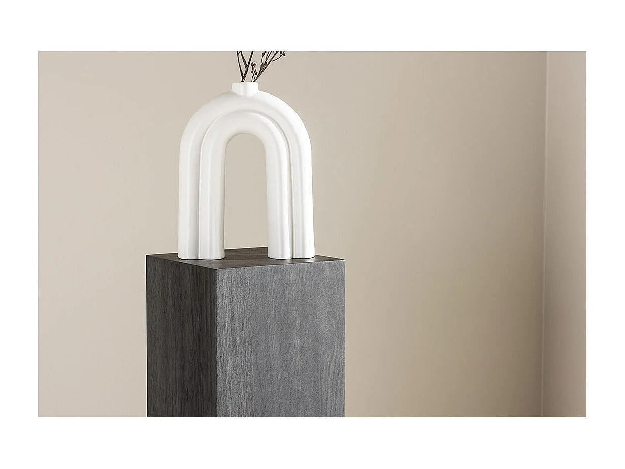 Bout de canapé d'angle piédestal noir MDF – OBELIA