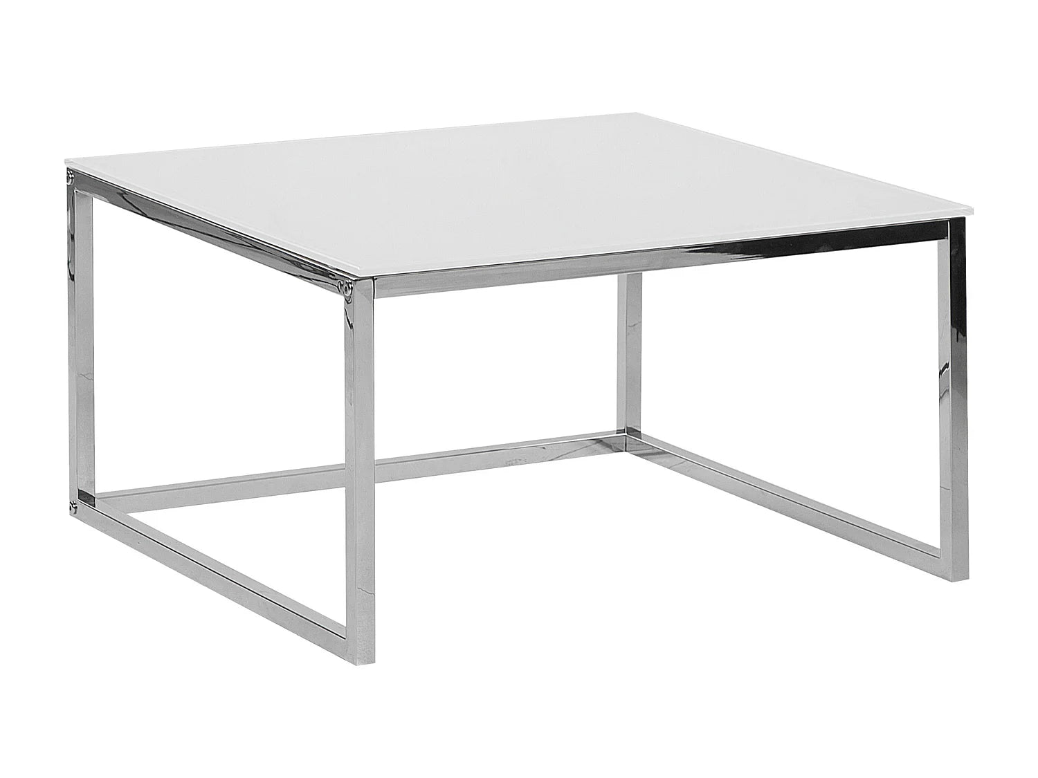 Bout de canapé carré en verre blanc – CRISTO