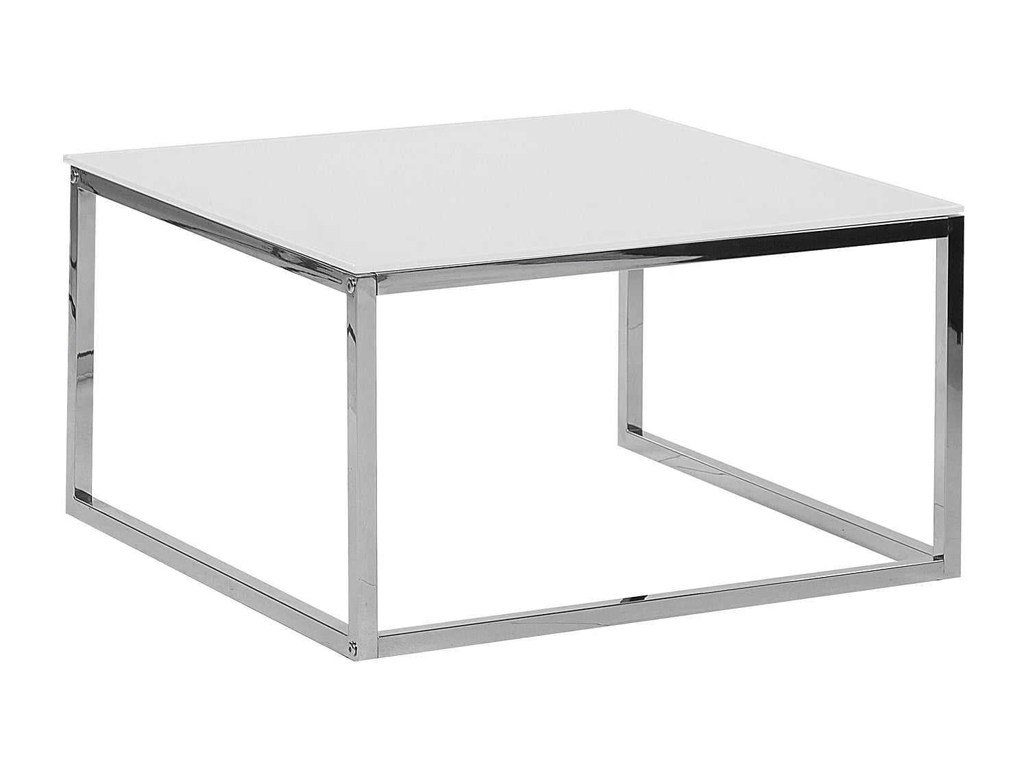 Bout de canapé carré en verre blanc – CRISTO