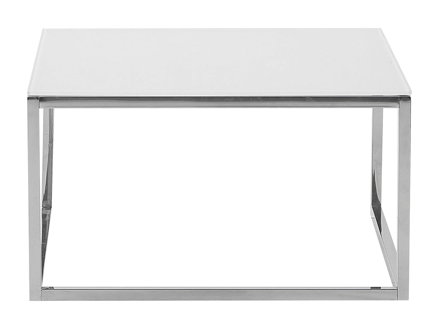 Bout de canapé carré en verre blanc – CRISTO