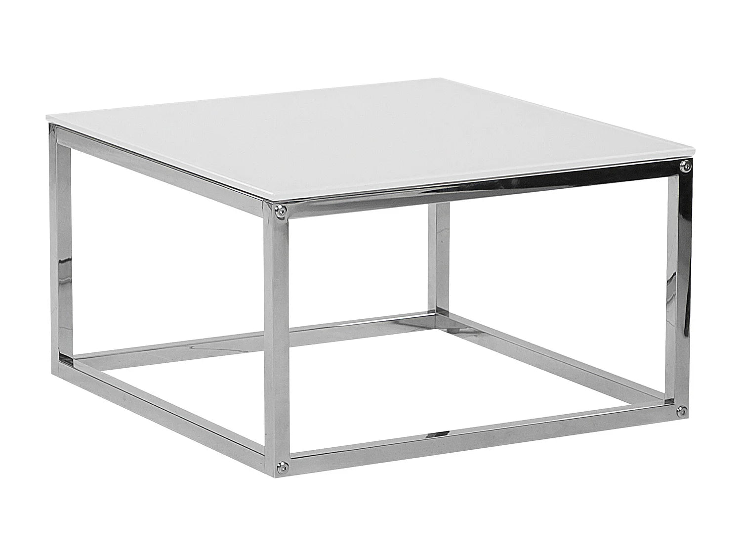 Bout de canapé carré en verre blanc – CRISTO