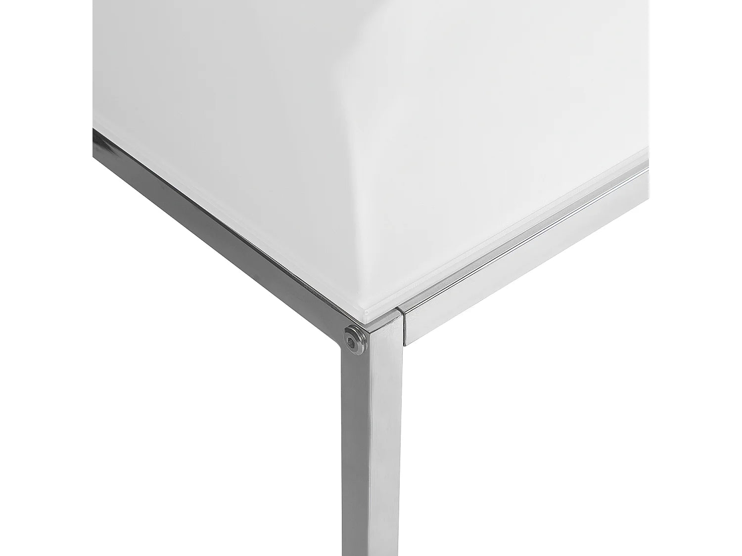 Bout de canapé carré en verre blanc – CRISTO