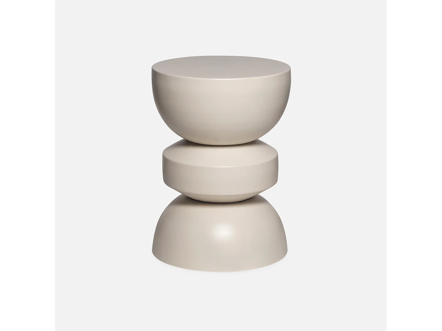 Bout de canapé rond en métal crème – ASSA