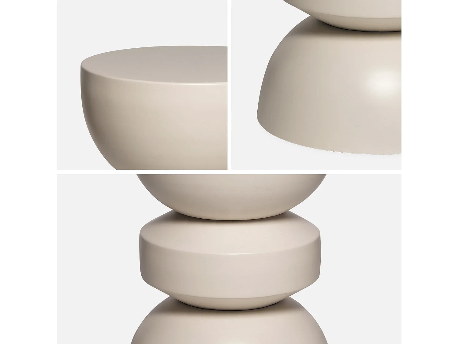 Bout de canapé rond en métal crème – ASSA
