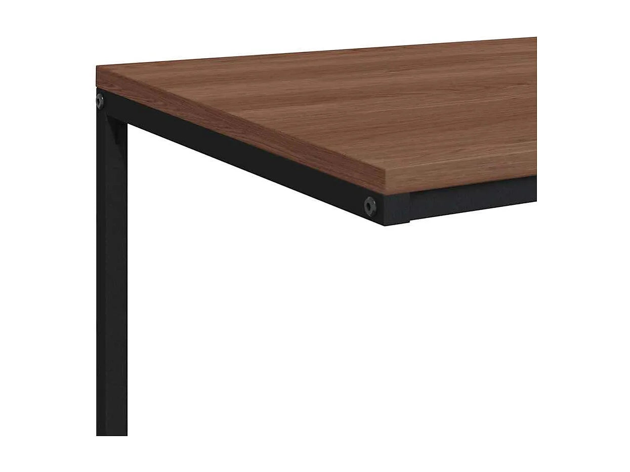 Bout de canapé en C noir bois et fer – NOCTIS