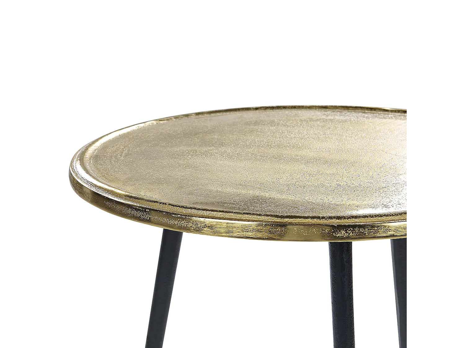 Bout de canapé rond en métal doré et noir – VESPER