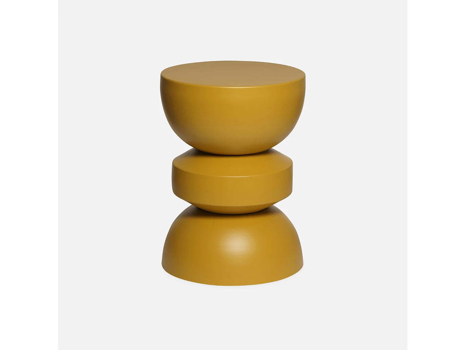 Bout de canapé rond en métal jaune moutarde – SAFRO