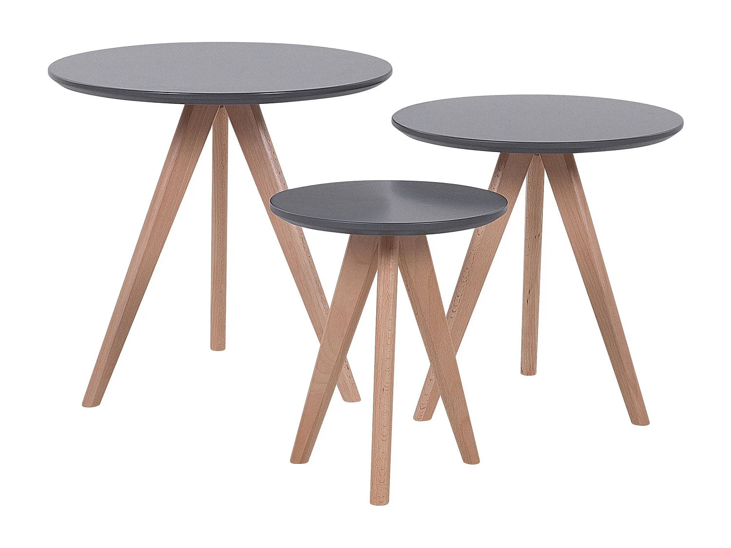 Bout de canapé rond gris plateau MDF – VEGAS