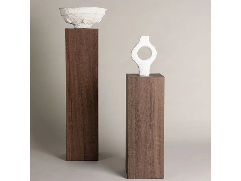 Bout de canapé haut piédestal marron – COLUMNA