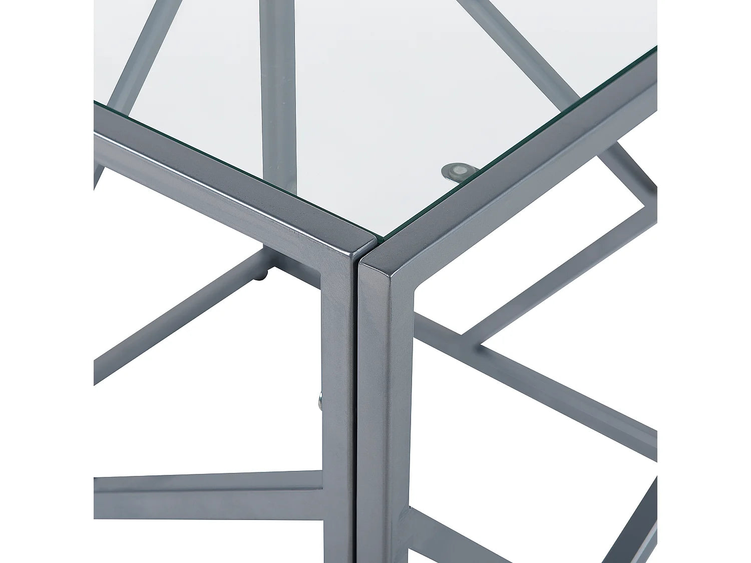 Bout de canapé cube en verre argenté – ASTER