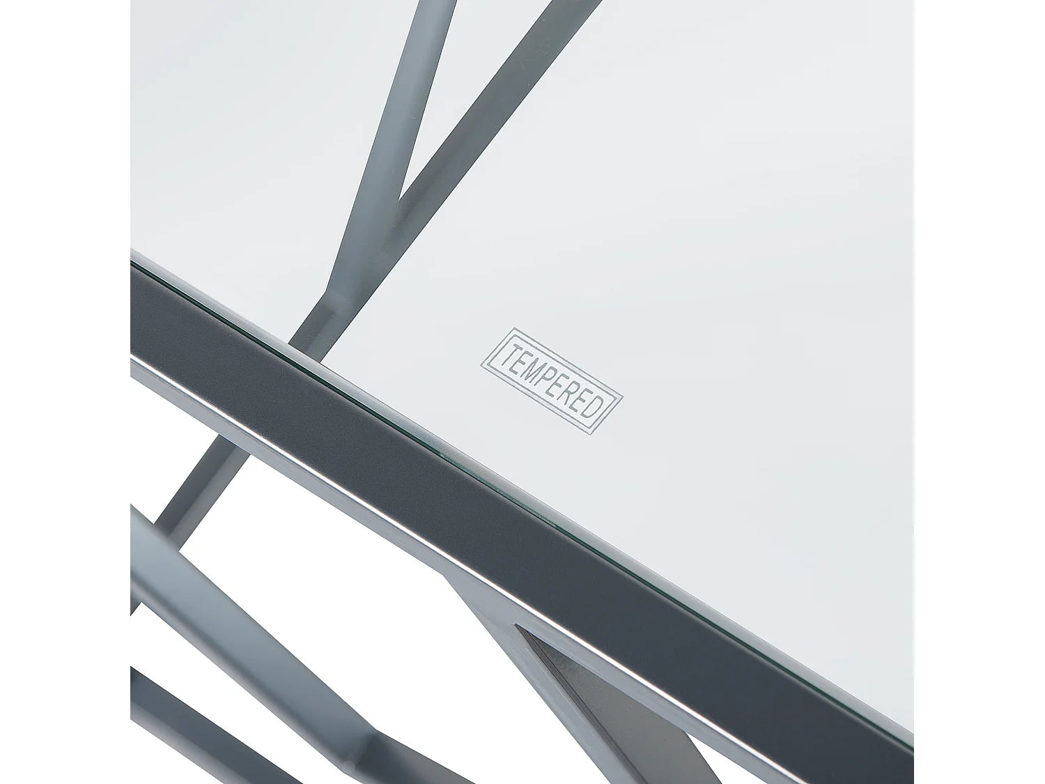 Bout de canapé cube en verre argenté – ASTER