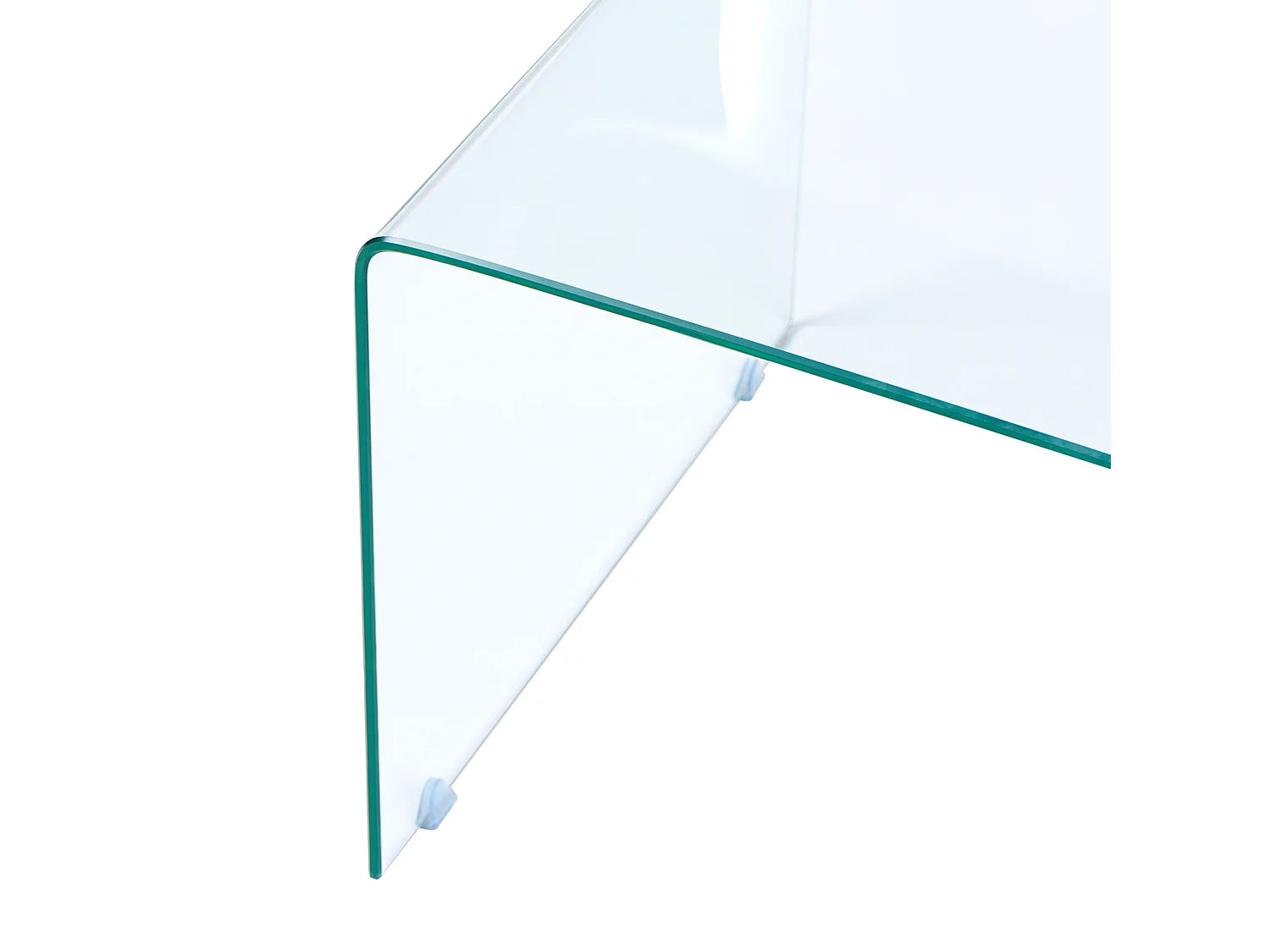 Bout de canapé en verre trempé transparent, lot de 2 – KENDALL