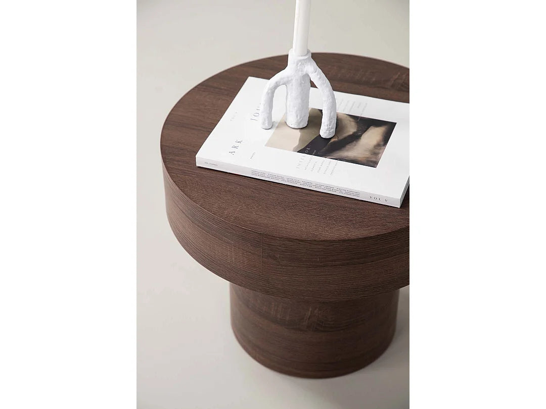 Bout de canapé cylindrique marron – MALU