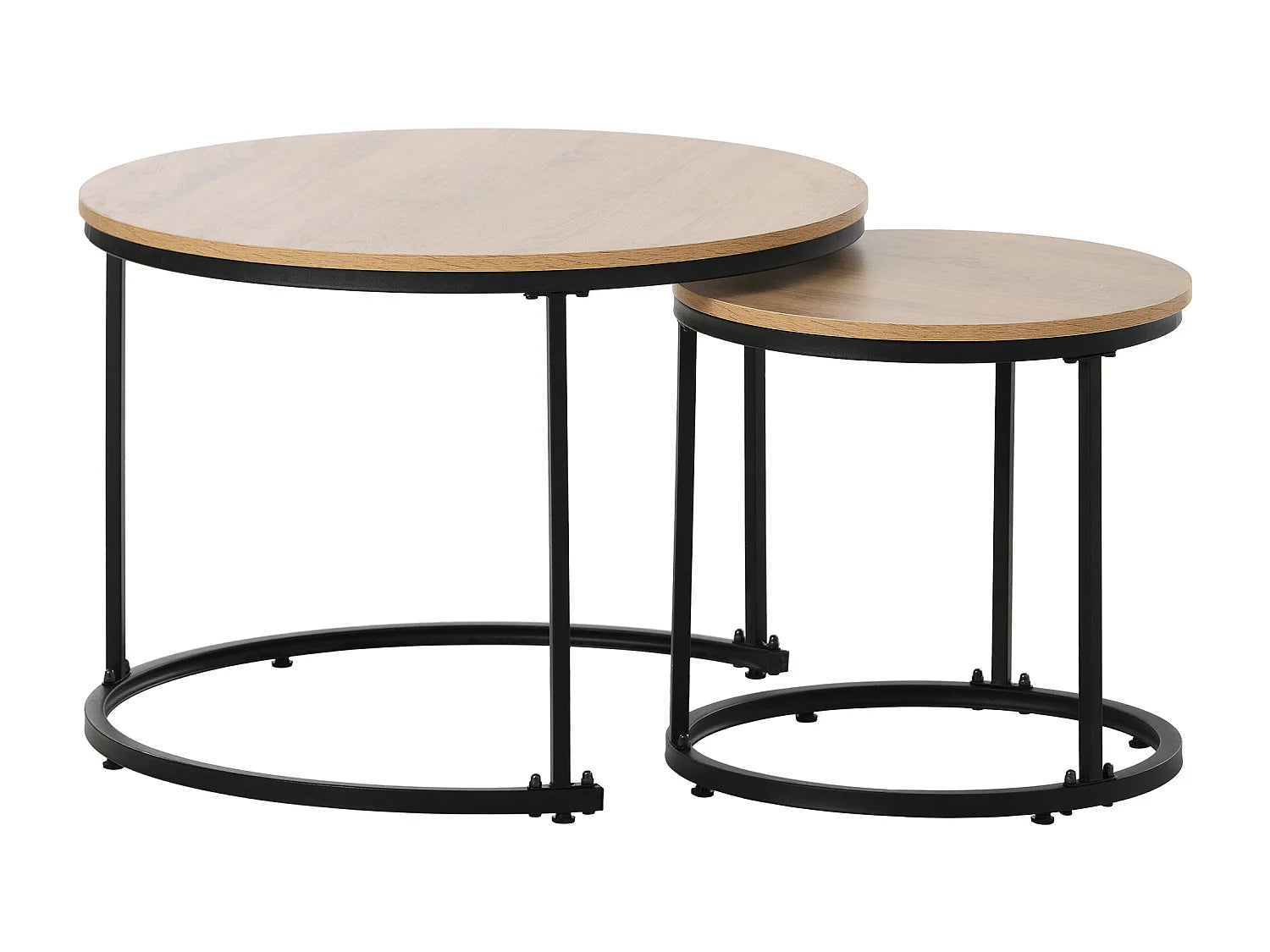 Bout de canapé rond en bois aspect naturel – DUOVA