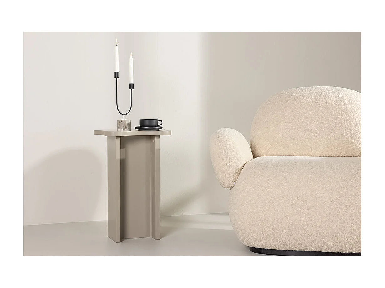 Bout de canapé d'angle design beige – MOLDE