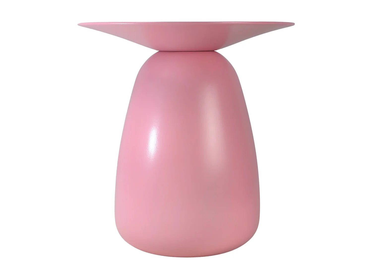 Bout de canapé rond en bois massif rose poudré – HANAKO