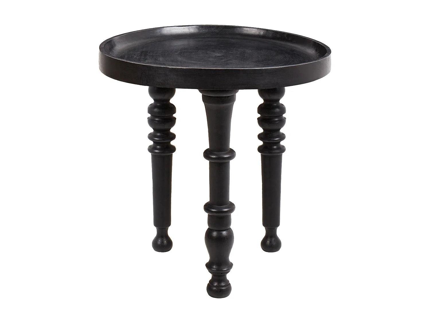 Bout de canapé rond en manguier noir – LEETON