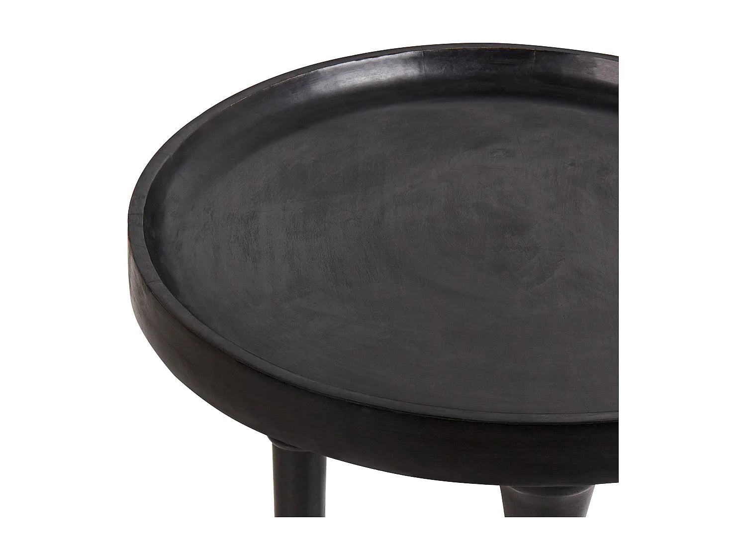 Bout de canapé rond en manguier noir – LEETON