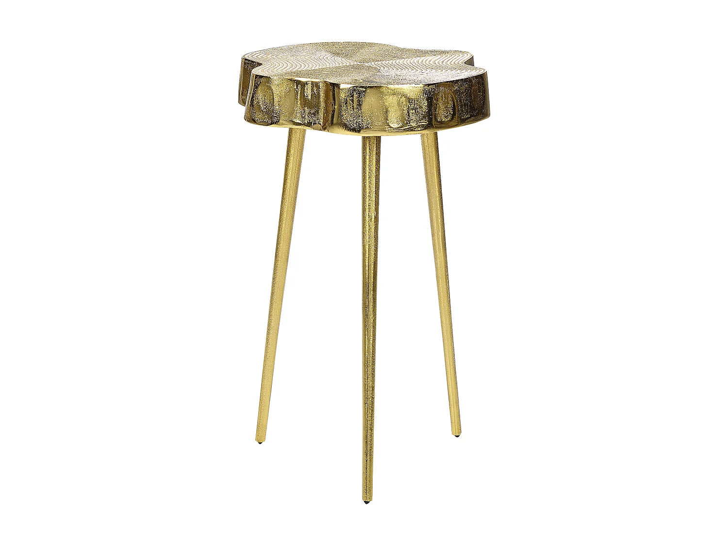 Bout de canapé métal doré plateau effet bois – AUREN