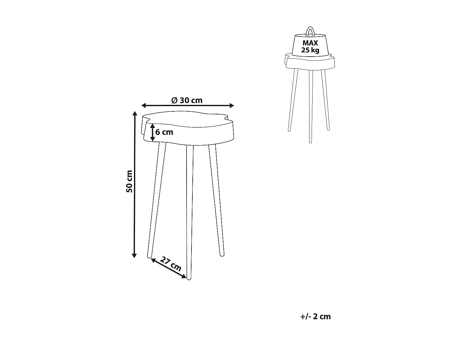 Bout de canapé métal doré plateau effet bois – AUREN